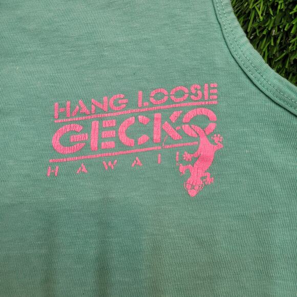 Vintage 90s Hang Loose Gecko Hawaii Tank Top Womens Small Cropped - Picture 5 of 11